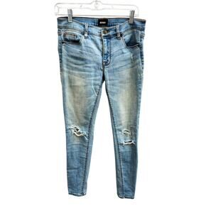 Hudson Krista Super Skinny Distressed Acid Wash Jeans Size 27